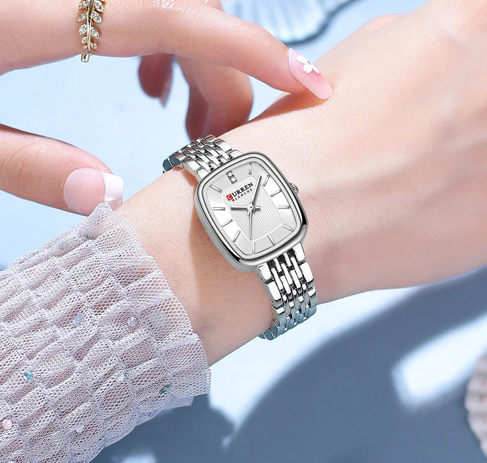Montre femme rectangulaire en acier – vue 12