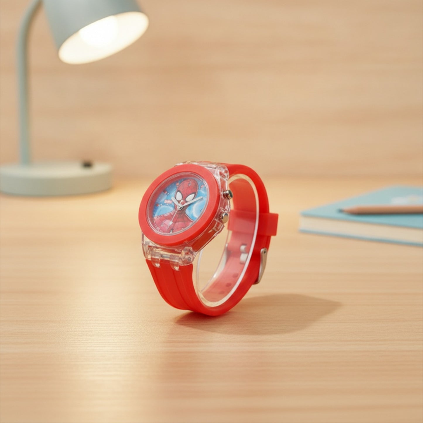 Montre Spiderman Enfant - Bracelet Silicone, Lumineuse - Quartz