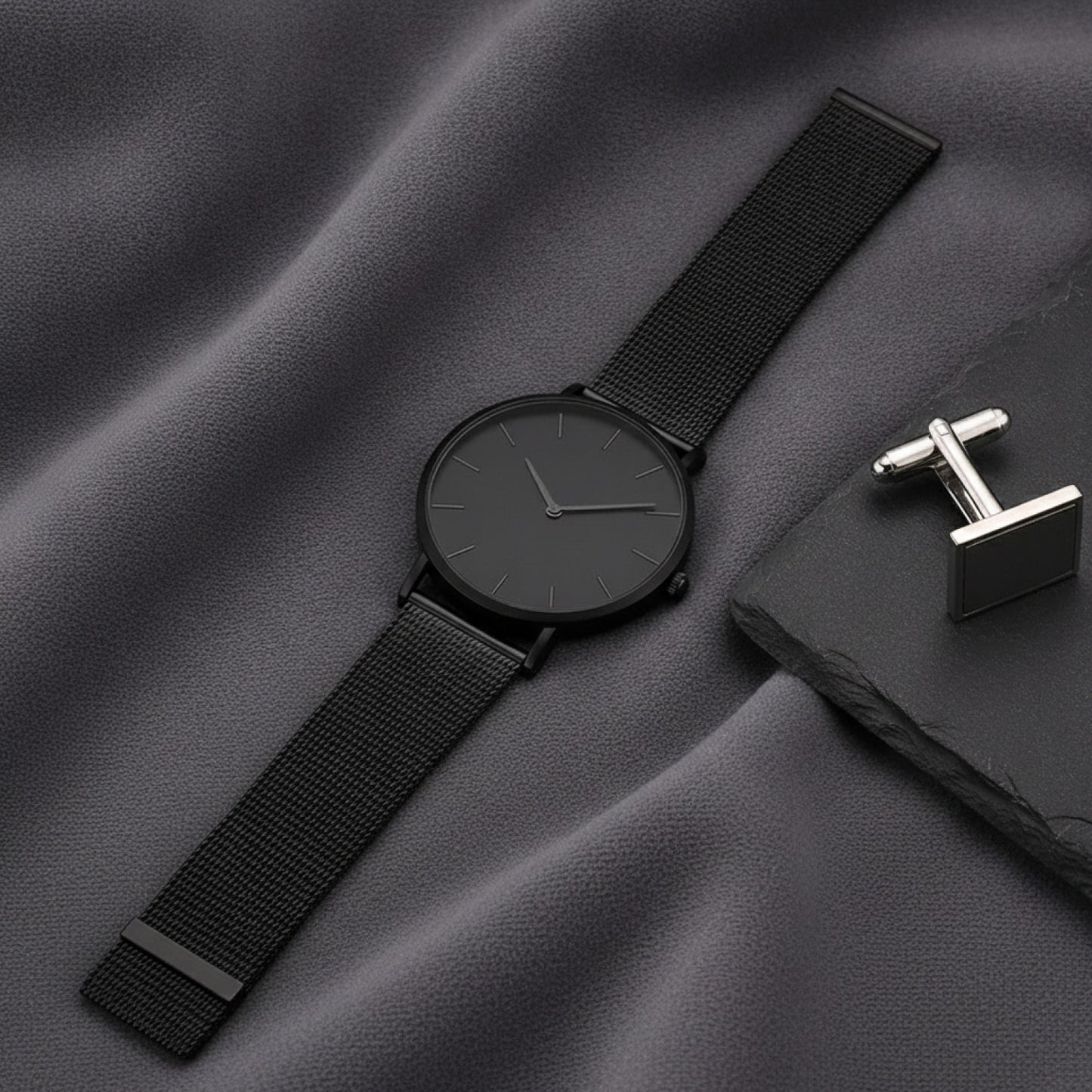 Montre Homme - Acier Inoxydable - Noire