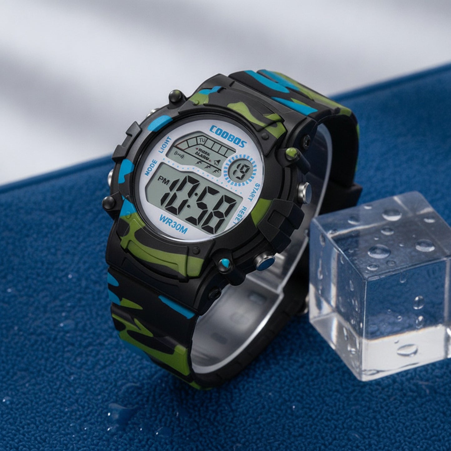 Montre Sport Enfant - Numérique, Étanche - Noir