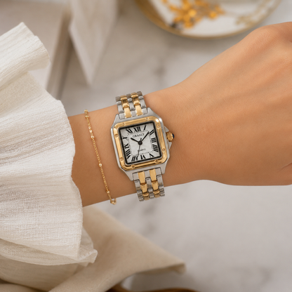 Montre Dorée Femme - Acier Inoxydable, Élégante - Quartz