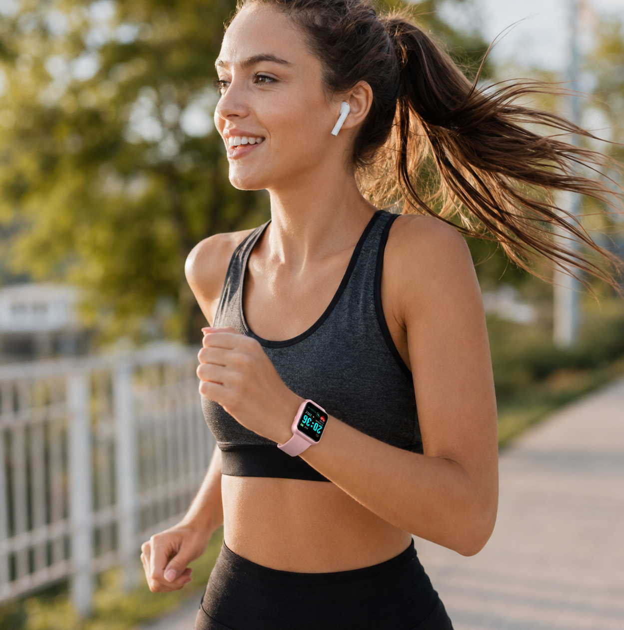 Montre Connectée - Fitness, Sommeil, Musique - Rose