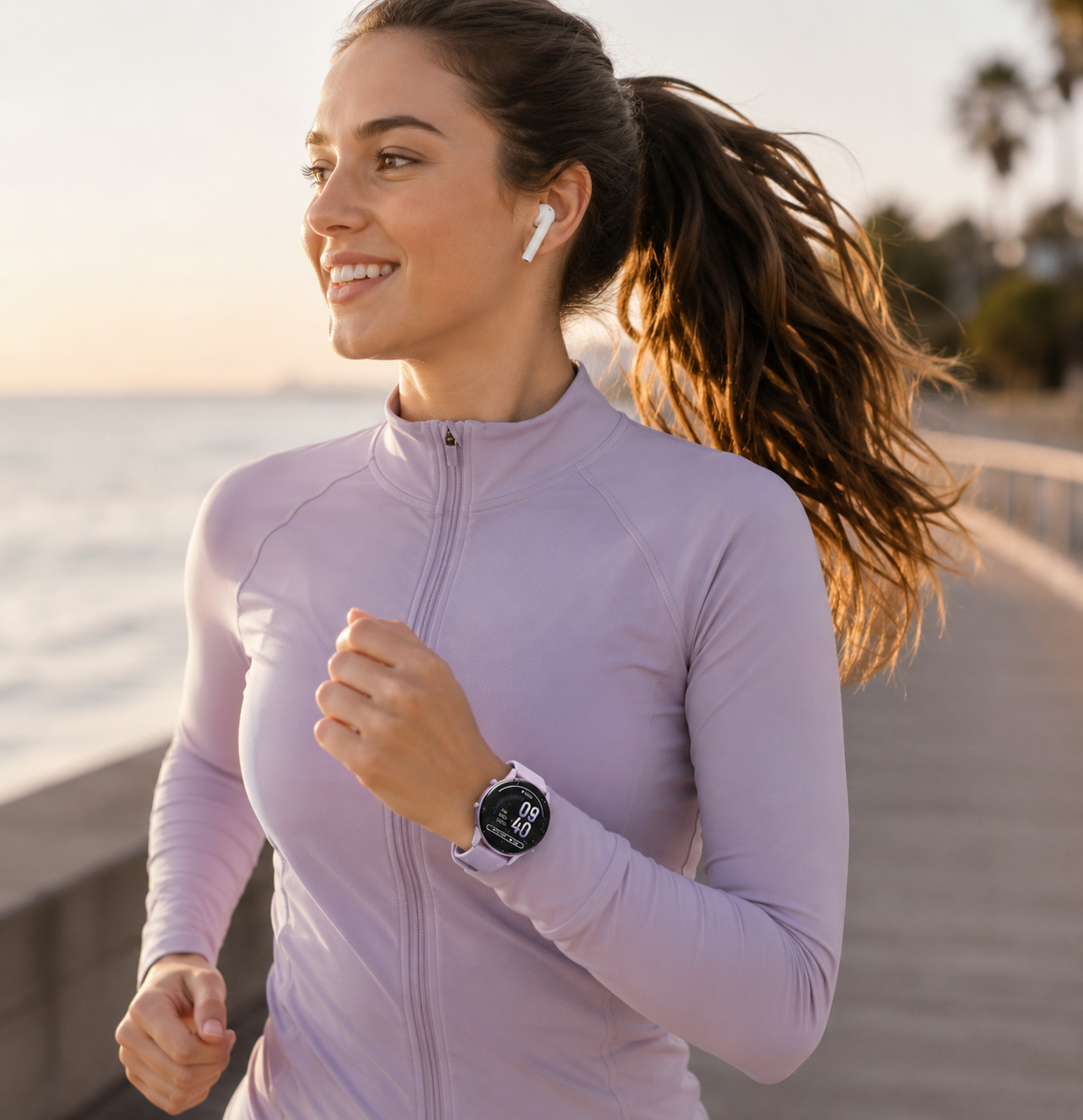Montre Connectée - Appel Vocal, Grand Écran HD, Suivi Fitness -Violette