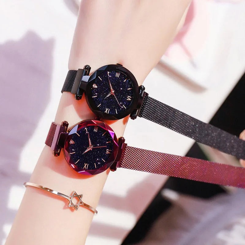 Montre Femme à Cadran Étoilé – Une Touche de Brillance