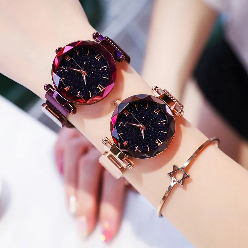 Montre Femme à Cadran Étoilé – Une Touche de Brillance