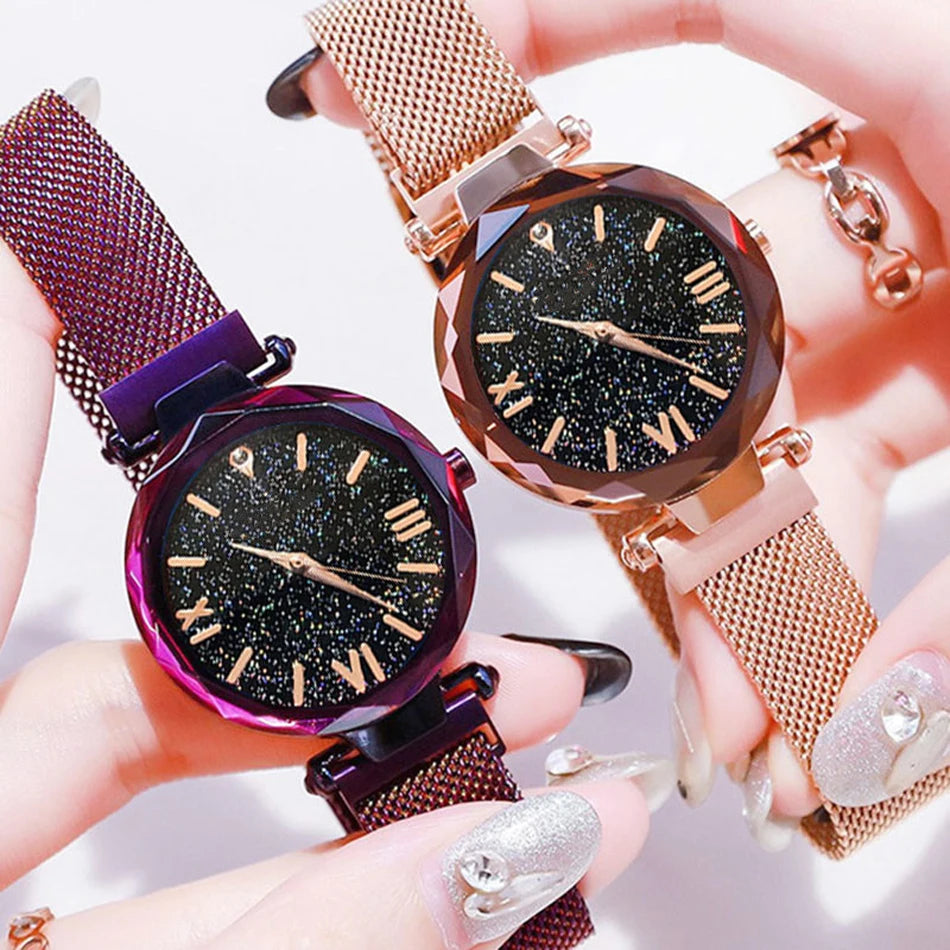 Montre Femme à Cadran Étoilé – Une Touche de Brillance