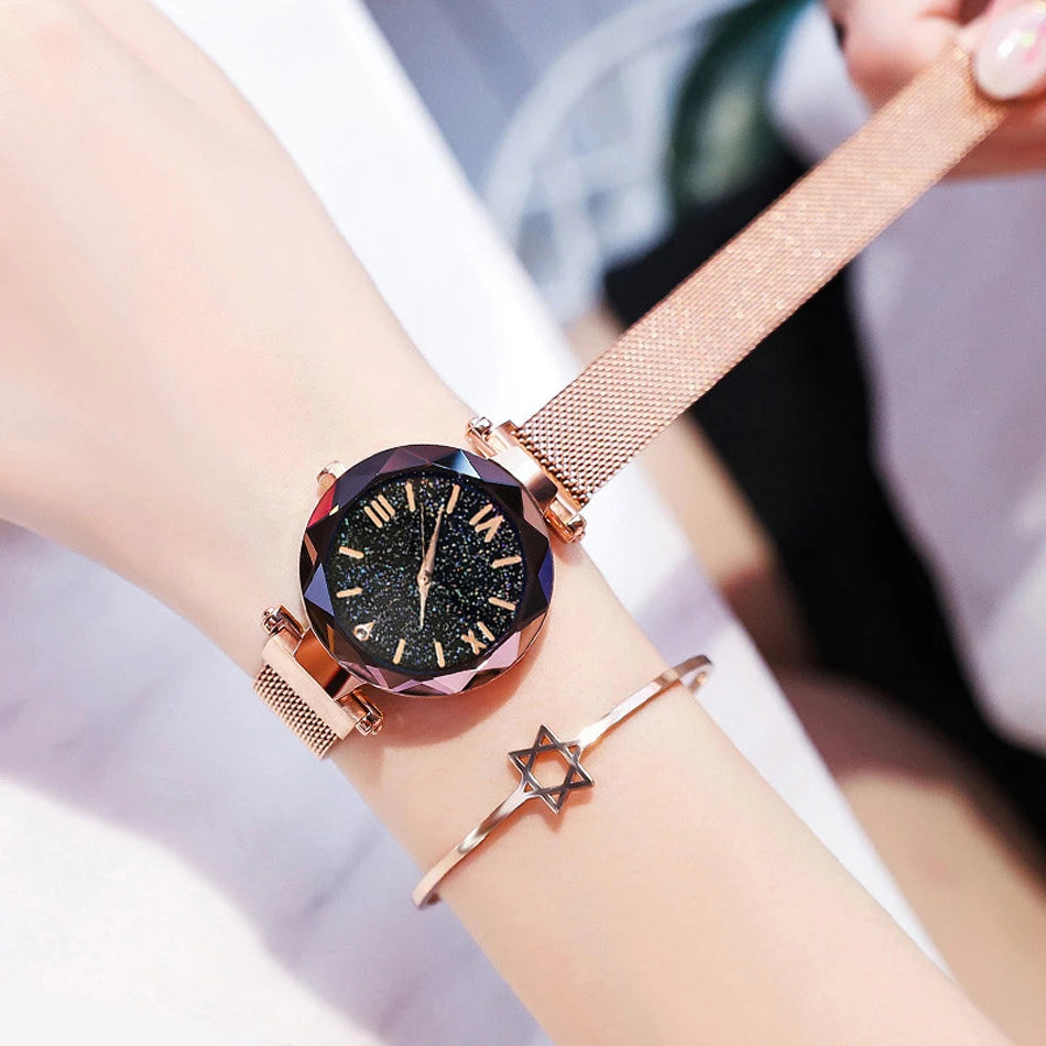 Montre Femme à Cadran Étoilé – Une Touche de Brillance
