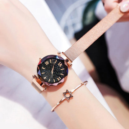 Montre Femme à Cadran Étoilé – Une Touche de Brillance