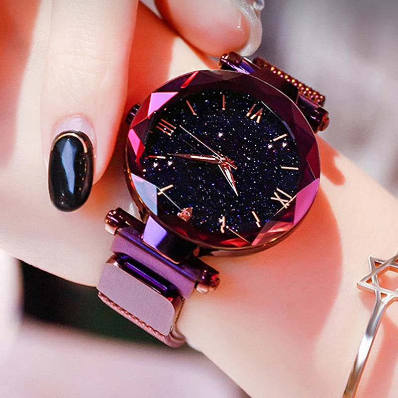 Montre Femme à Cadran Étoilé – Une Touche de Brillance