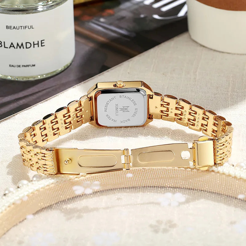 Montre femme rectangulaire en métal – vue 3