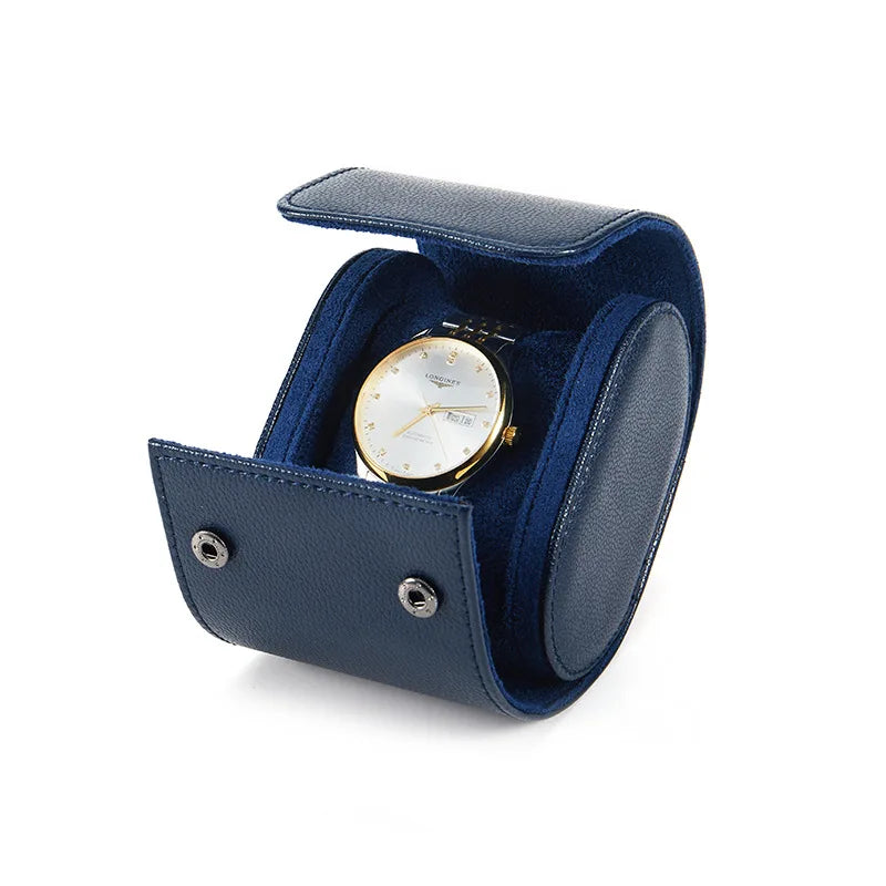Étui à Montres en Simili Cuir — Bleu marine – 1 montre