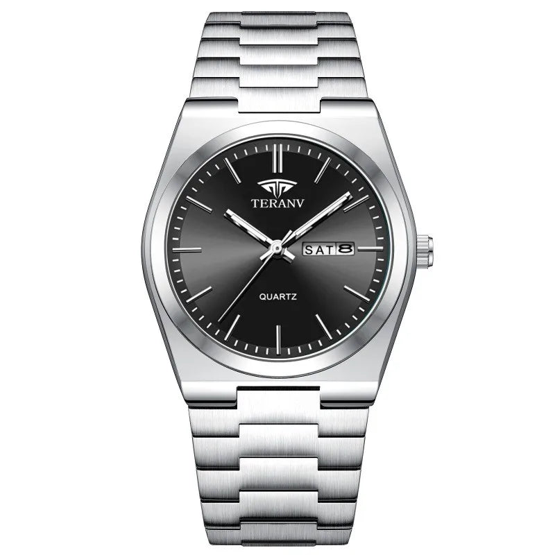 Montre homme fine en acier avec calendrier – vue 7