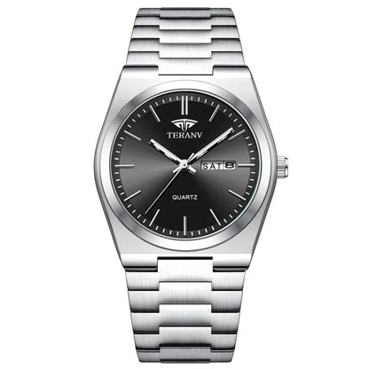 Montre homme fine en acier avec calendrier – vue 7