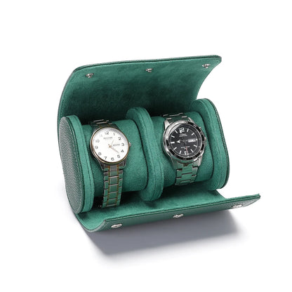 Étui à Montres en Simili Cuir — Vert – 2 montres
