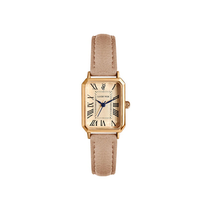 Montre femme rétro carrée kaki