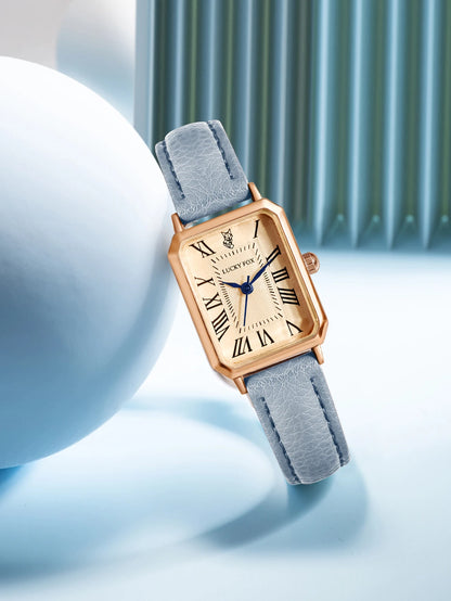 Montre femme rétro carrée bracelet cuir – vue 18