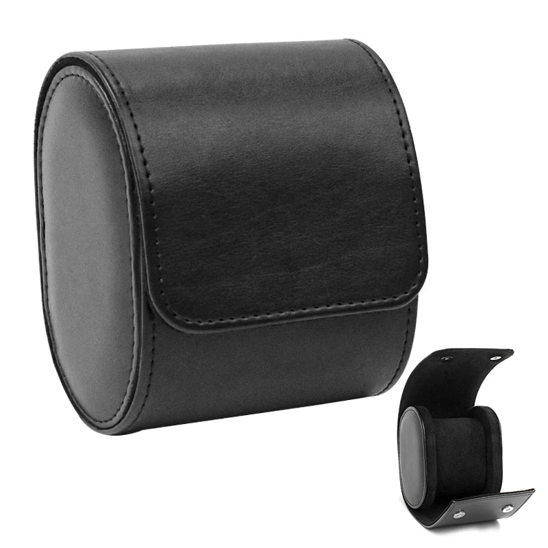 Étui à Montres en Simili Cuir — Noir – 1 montre