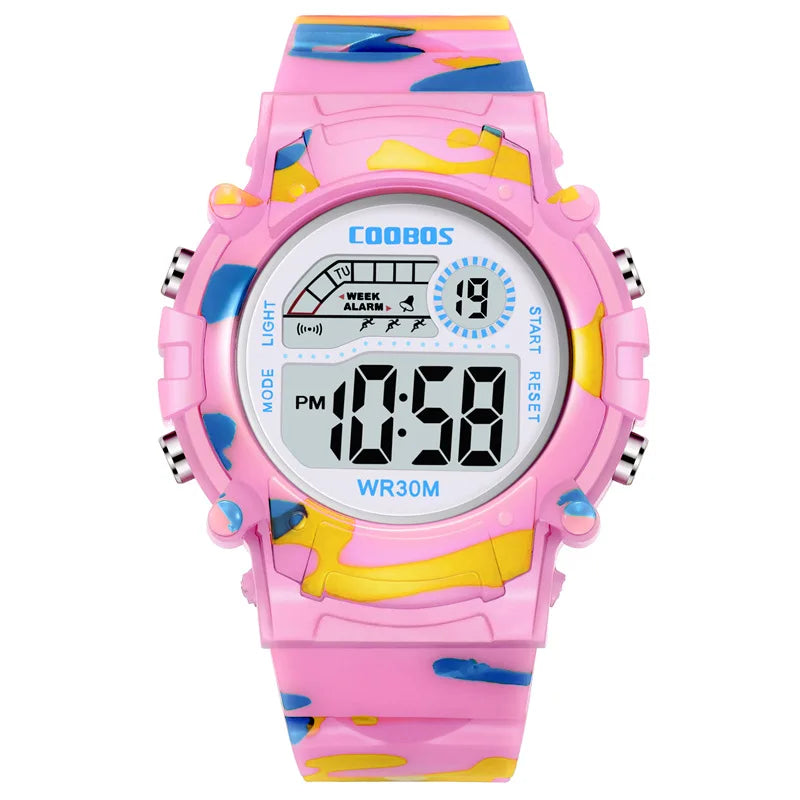 Montre enfant digitale sport rose