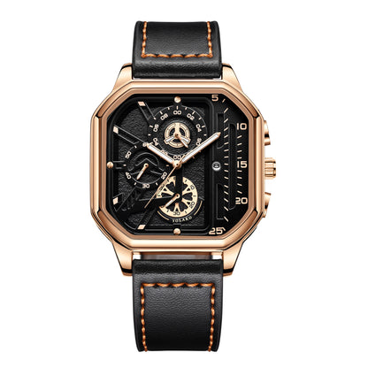 Montre homme carrée en cuir – vue 13