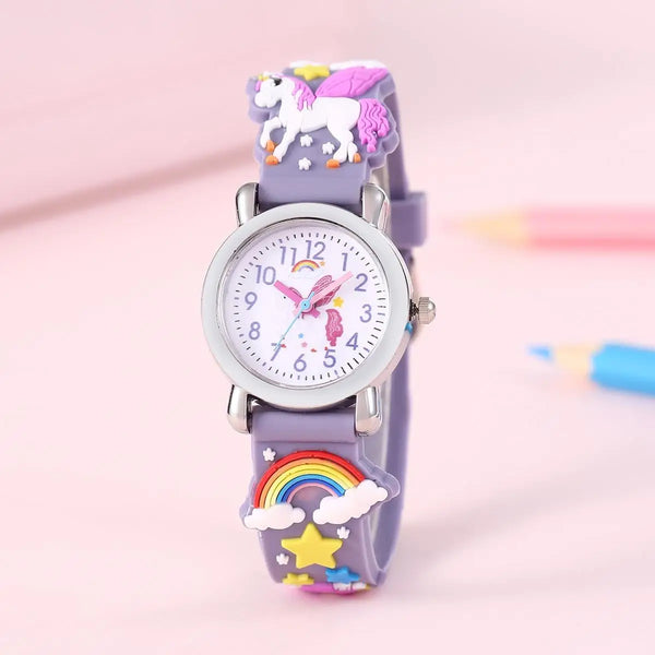 Montre enfant pégase et licorne violette