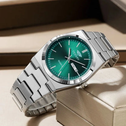 Montre homme fine en acier avec calendrier – vue 4