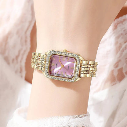 Montre femme rectangulaire à strass – vue 8