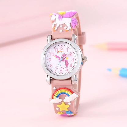 Montre enfant pégase et licorne rose