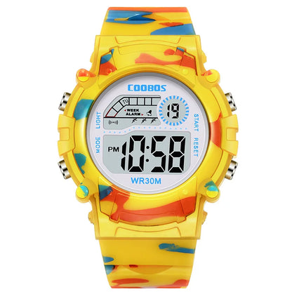 Montre enfant digitale sport jaune