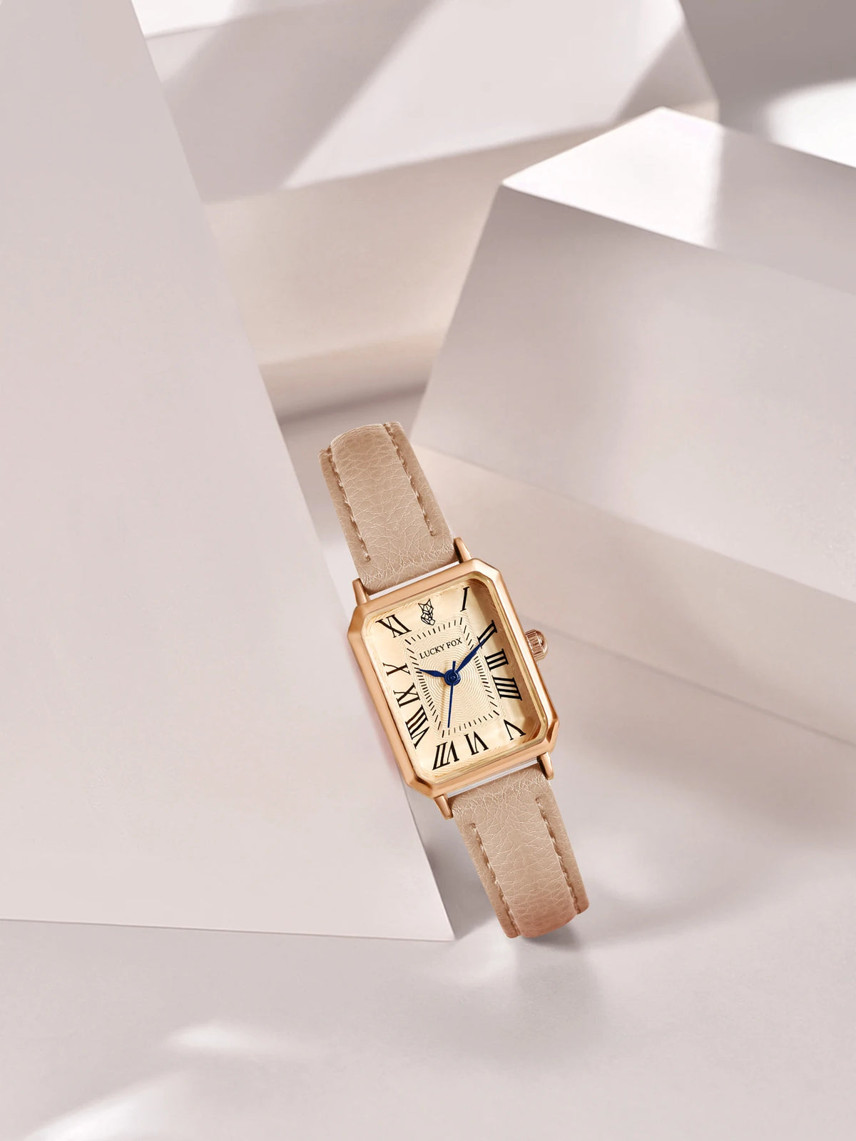 Montre femme rétro carrée bracelet cuir – vue 10