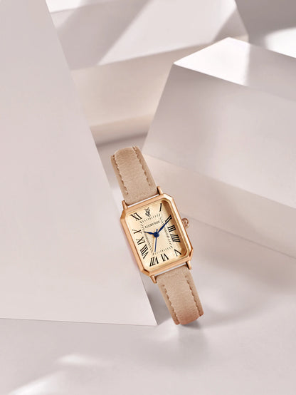 Montre femme rétro carrée bracelet cuir – vue 10