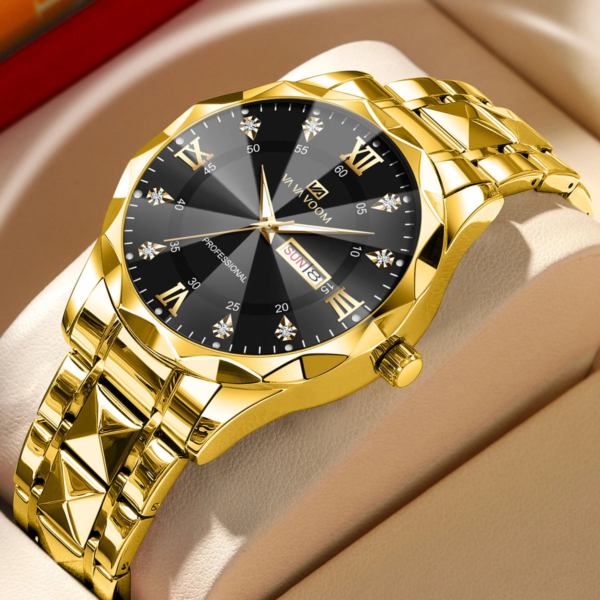 Montre Homme en Acier – Une Allure Soignée au Quotidien — Dorée – Cadran noir