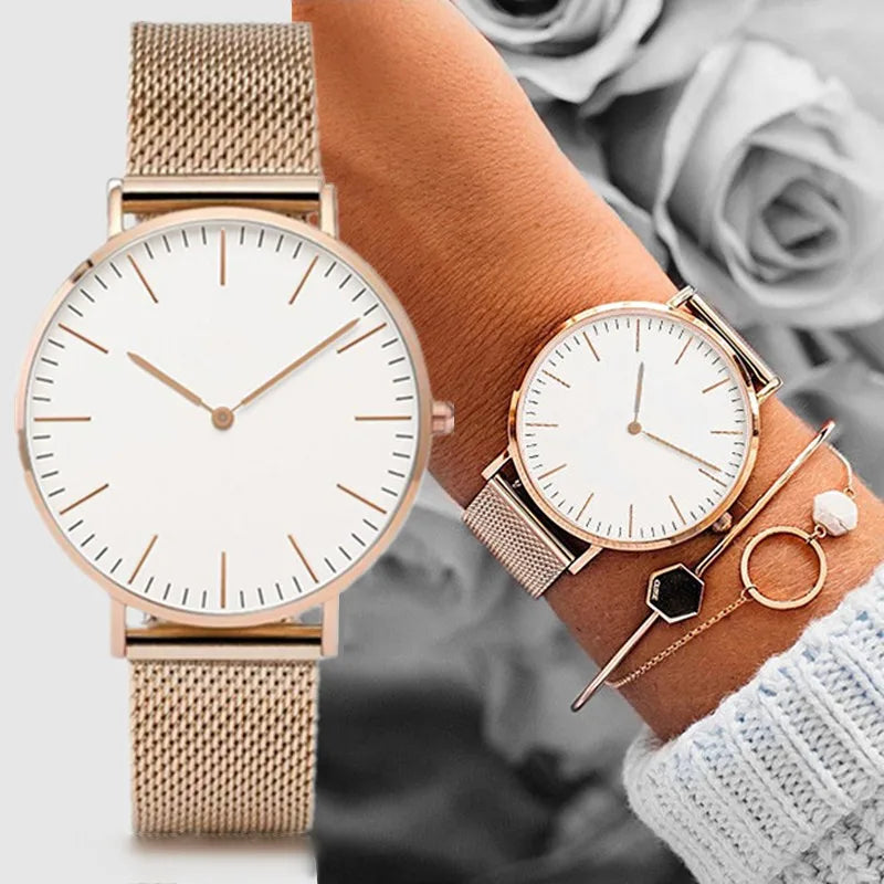 Montre Femme à Bracelet Maille – L’Élégance au Quotidien