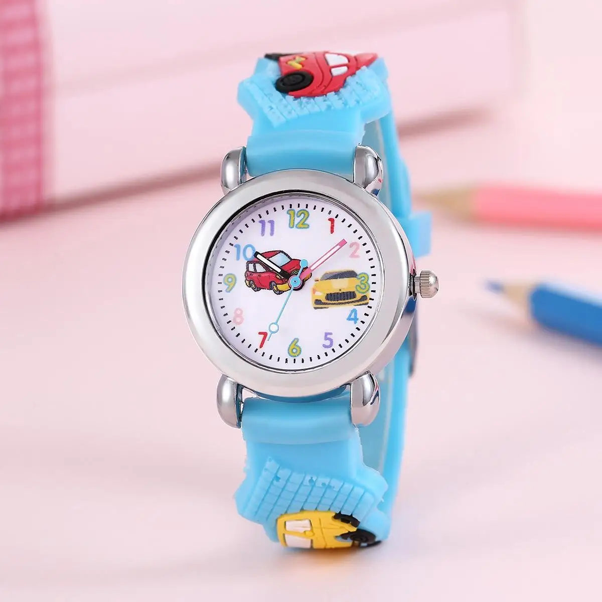 Montre enfant voiture bleu ciel