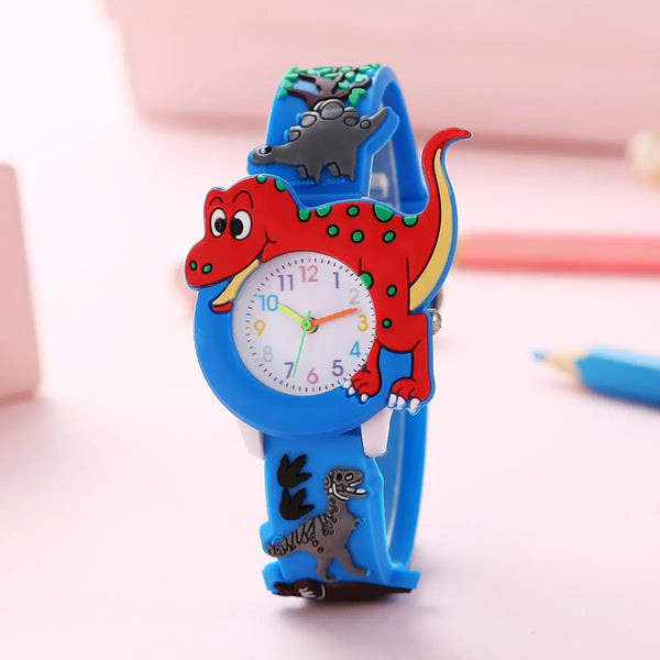 Montre enfant dinosaure T-Rex 3D bleu foncé