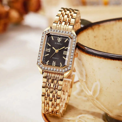 Montre femme rectangulaire à strass – vue 11
