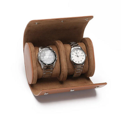 Étui à Montres en Simili Cuir — Marron – 2 montres