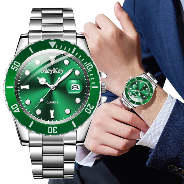 Montre homme grand cadran en métal – vue 1