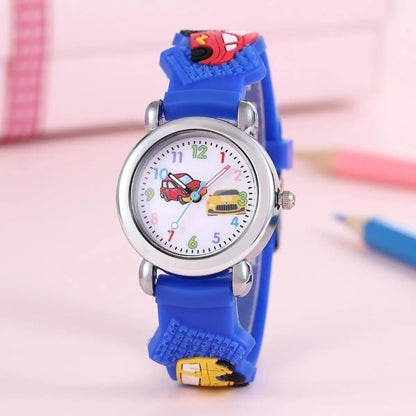 Montre enfant voiture bleue