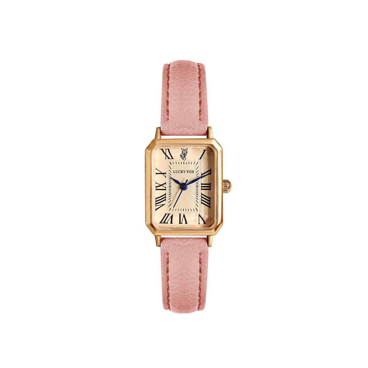 Montre femme rétro carrée rose