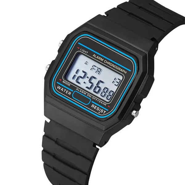Montre Homme LED Carrée - Sport & Casual, Bracelet Silicone