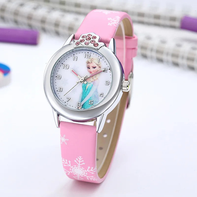 Montre Elsa Enfant - Bracelet Cuir, Rose - Quartz