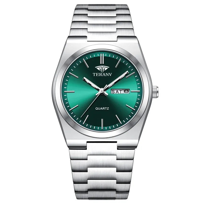 Montre homme fine en acier avec calendrier – vue 6