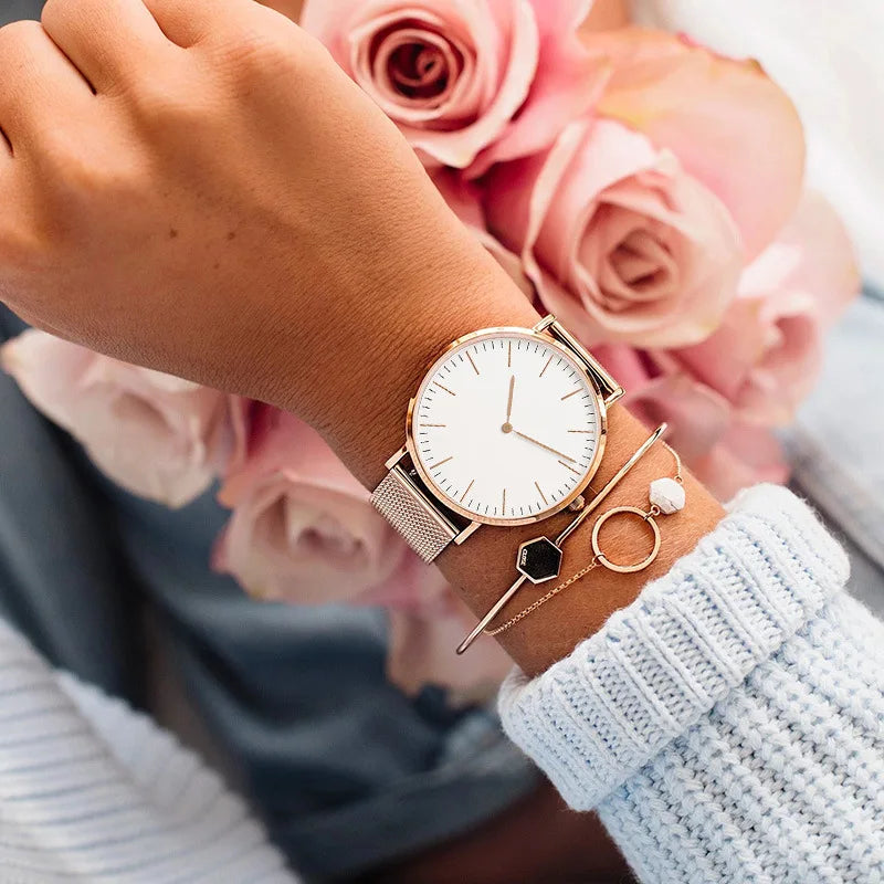 Montre Femme à Bracelet Maille – L’Élégance au Quotidien