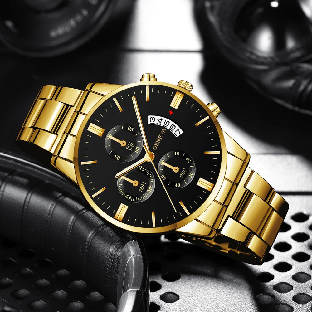 Montre Homme à Bracelet Métal – Le Charme du Cadran Noir