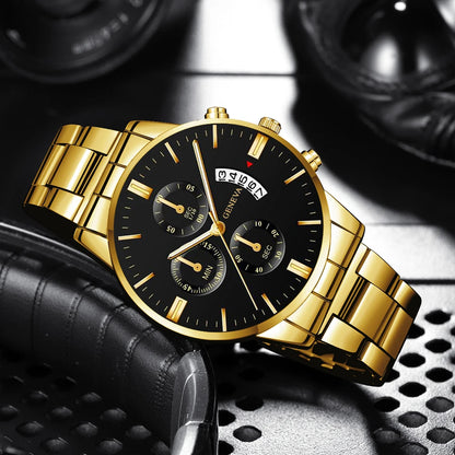 Montre Homme à Bracelet Métal – Le Charme du Cadran Noir