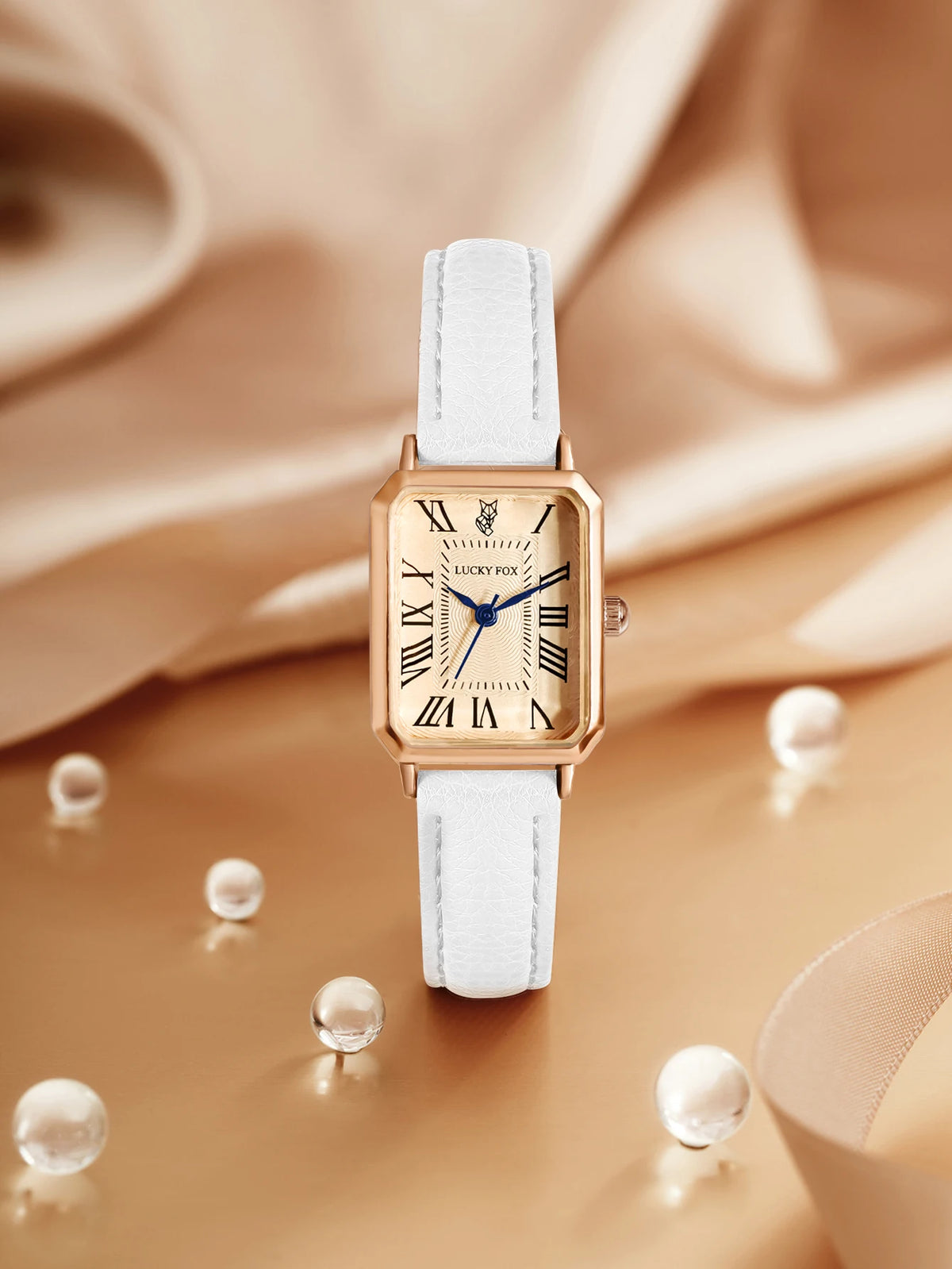 Montre femme rétro carrée bracelet cuir – vue 16