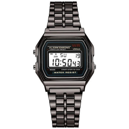 Montre digitale rétro gris anthracite
