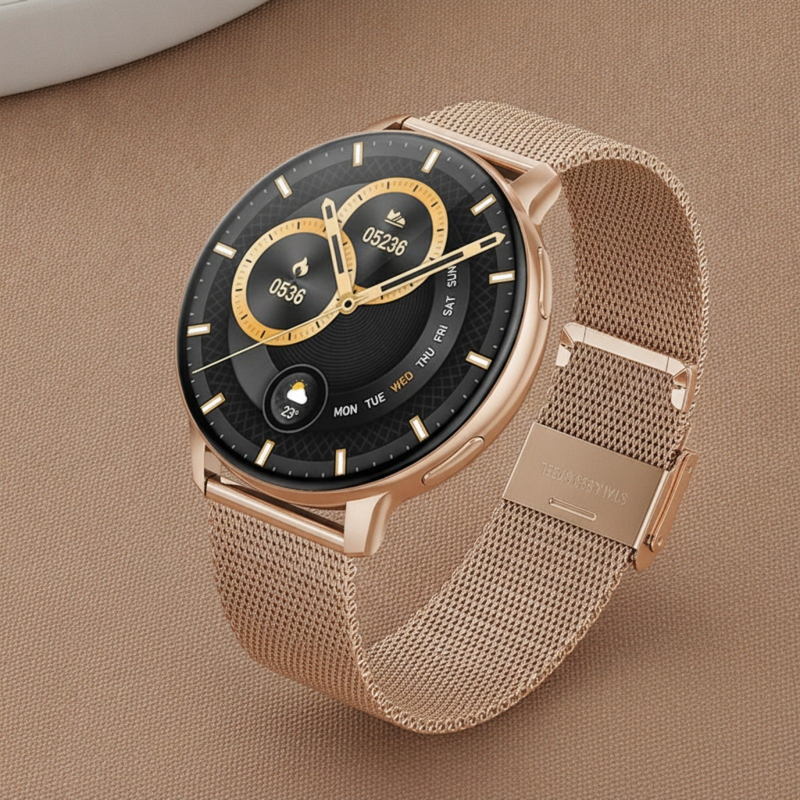 Montre Connectée Femme : Appels Bluetooth, Suivi Santé, Fitness - Or Rose