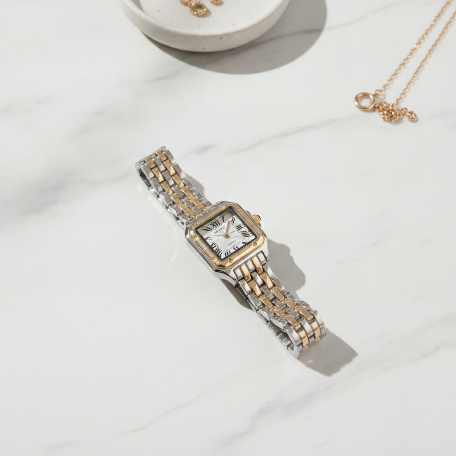 Montre Luxe Femme Or, Acier Inoxydable - Quartz Élégante Bracelet Mode