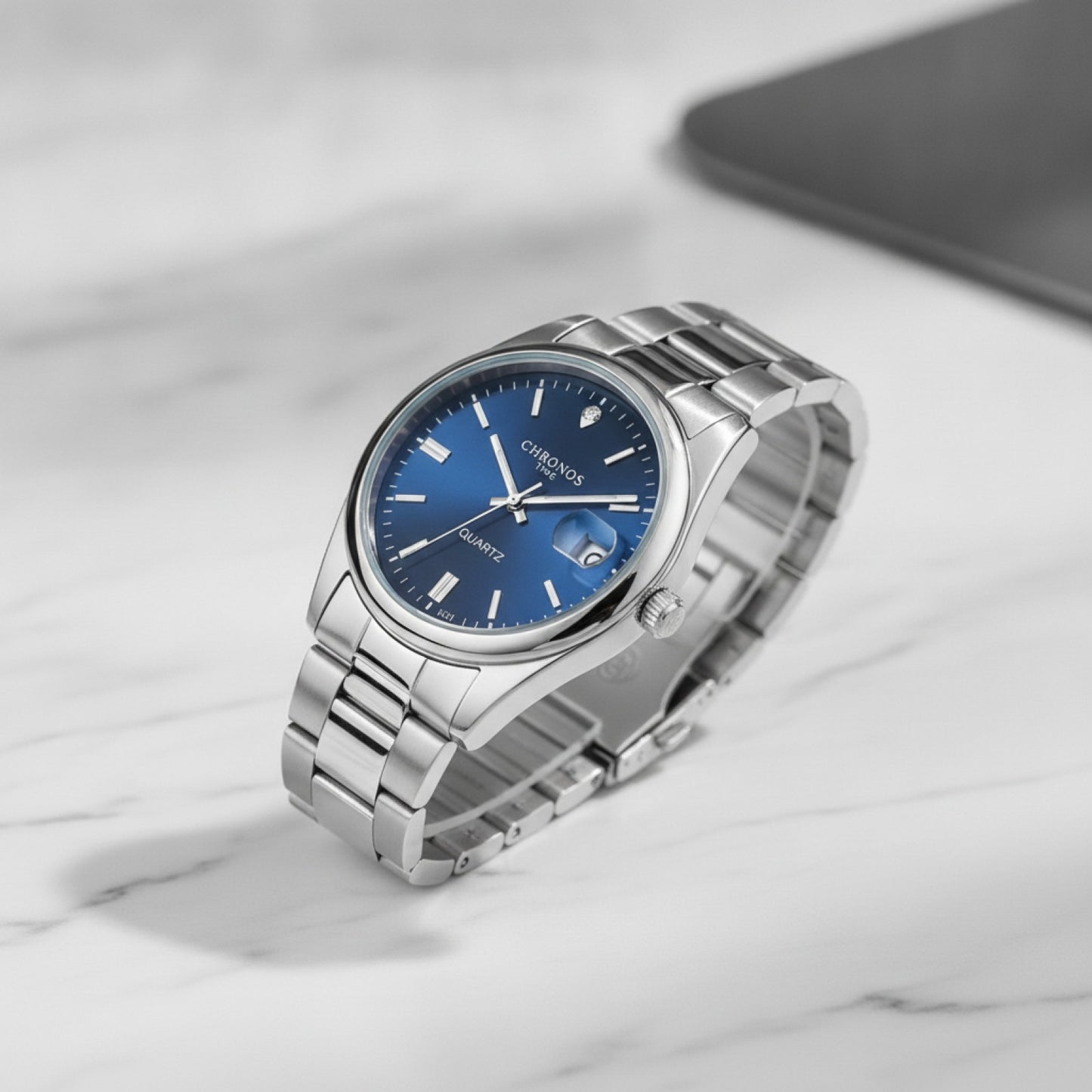 Montre Homme Chronos Acier Inoxydable, Étanche, Affichage Date Lumineux